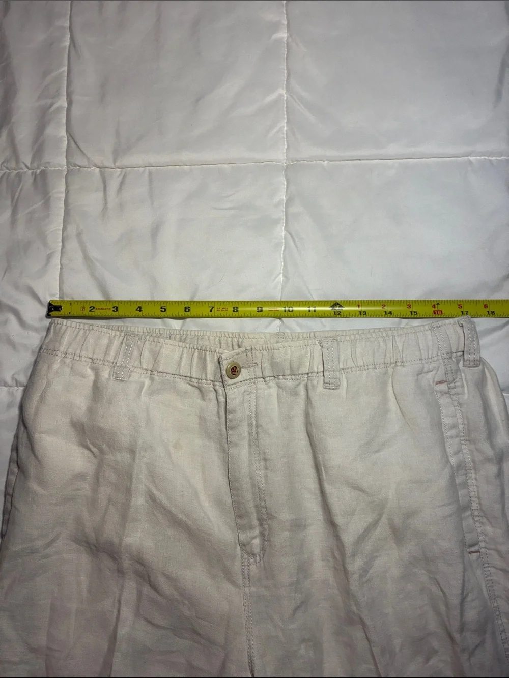 Tommy Bahama Relax Men's Cream 100% Linen Chinos Wide leg 34x29